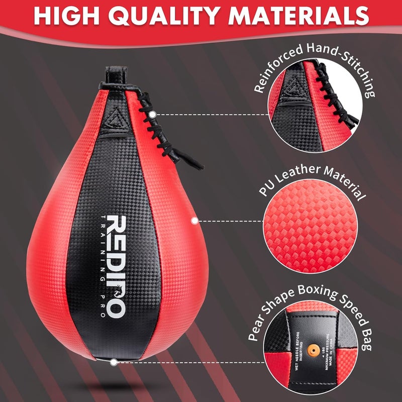 Redipo Boxing Speed Bag - PU Leather Speed Punching Ball for Boxing, MMA Training Speed Ball Reflex Ball Boxing Equipment, Punching Bag Workout Kicking Training Home Gym Exercise Speed Ball - Image 4